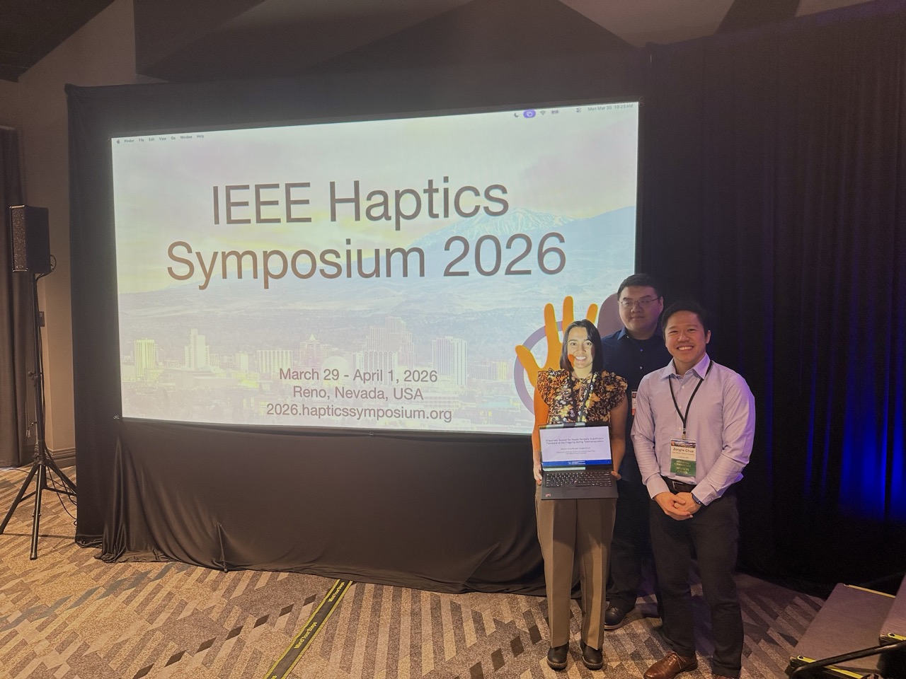 Jiaji Su and Irene Bhunia at IEEE Haptics Symposium 2026